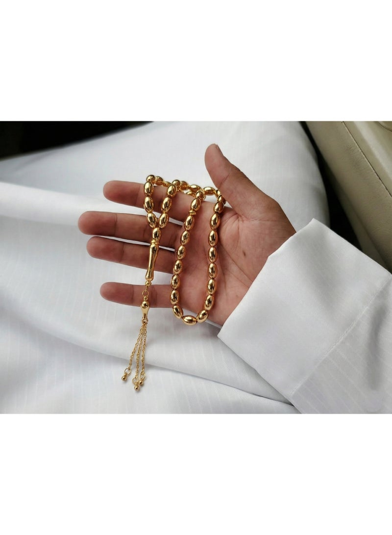 مطلي بالذهب مسبحة سوار مصنوع يدوياً مسبحة من الذهب الفاخر - Image 2